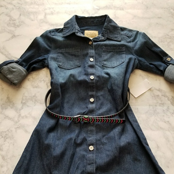 Roebuck & CO. Button Down Belted Cotton Dress - Picture 3 of 3